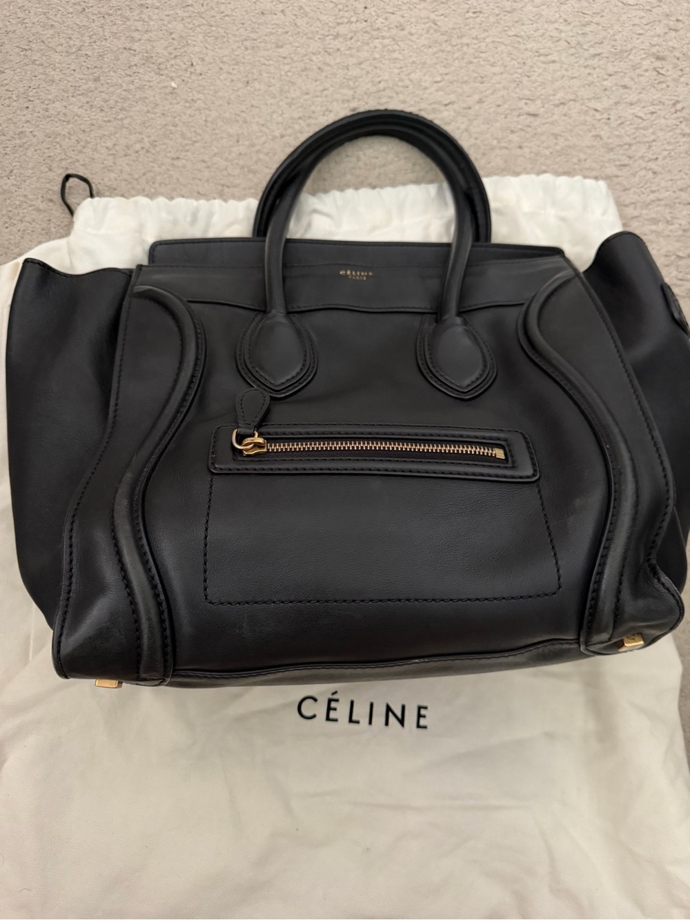 Celine Luggage Black Leather Tote - Picture 2 of 8